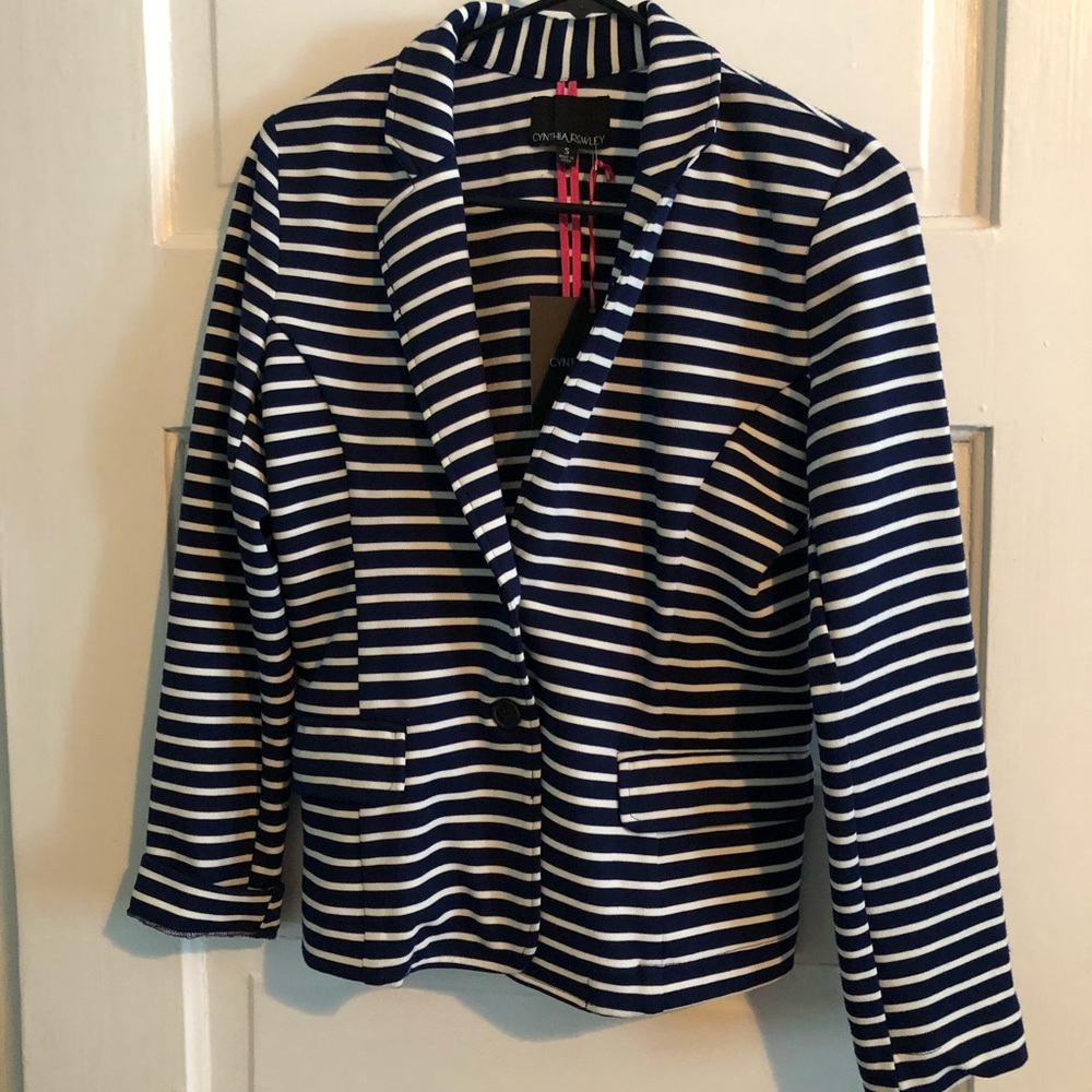 Cynthia Rowley striped navy/white blazer!